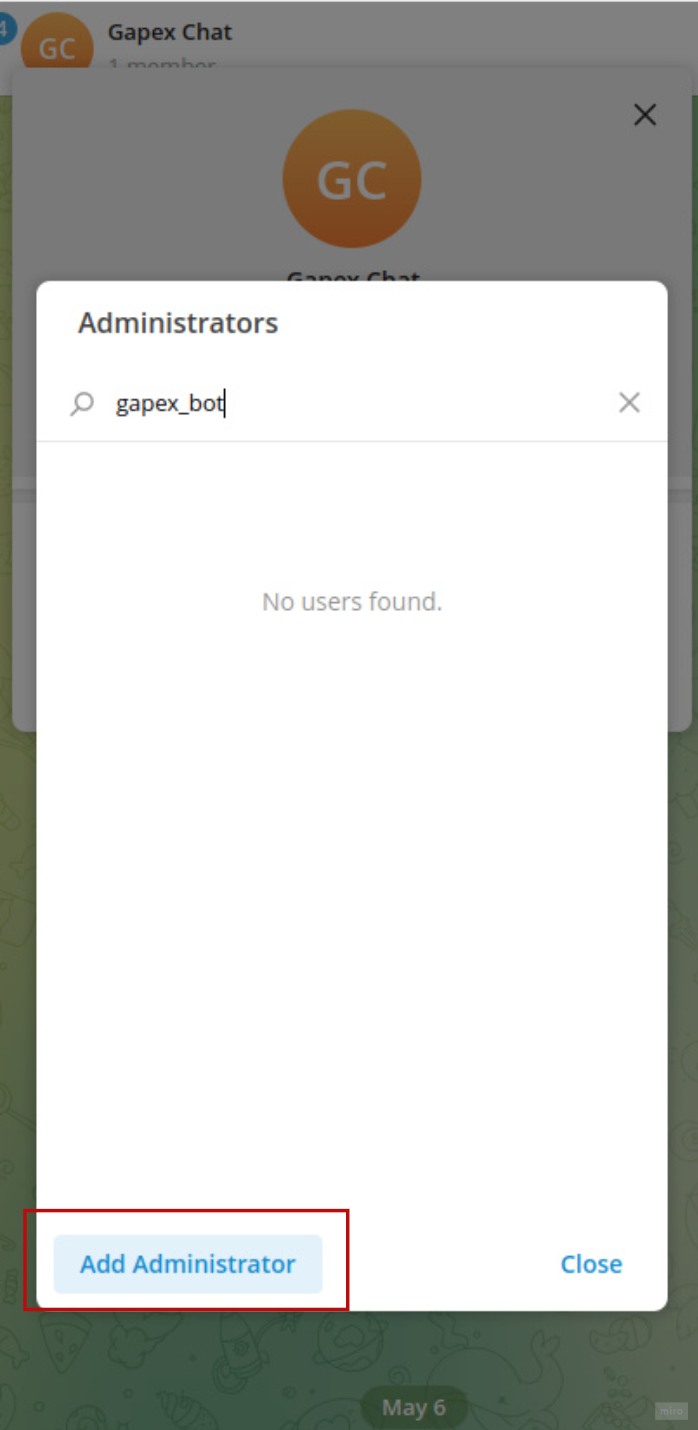 Guruhda Add Administrator